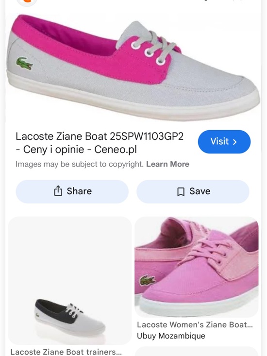Lacoste Shoes - Lacoste Cream Canvas Sneakers with Pink Trim NWT 6